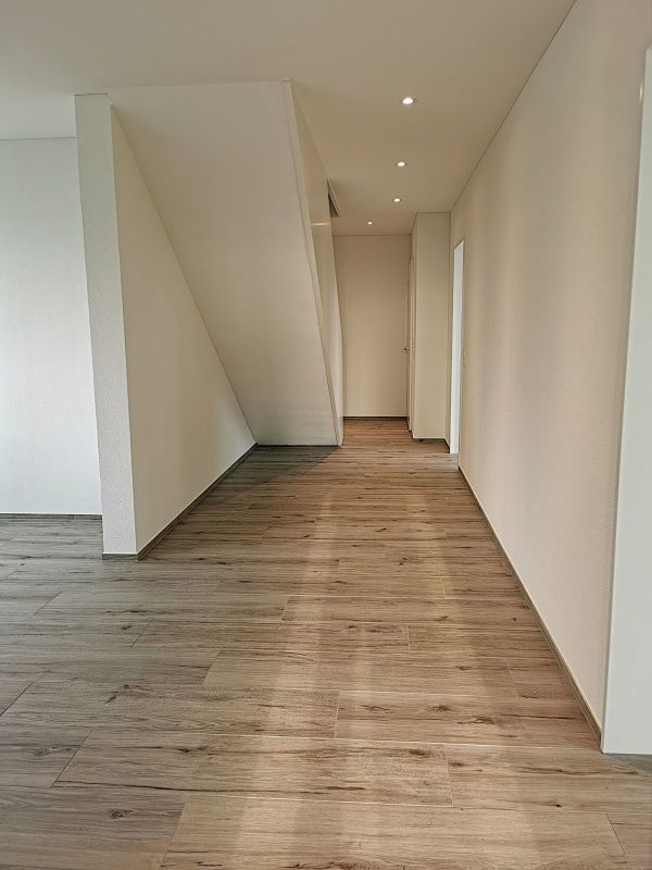 Moderner Flur mit Holzoptik-Boden