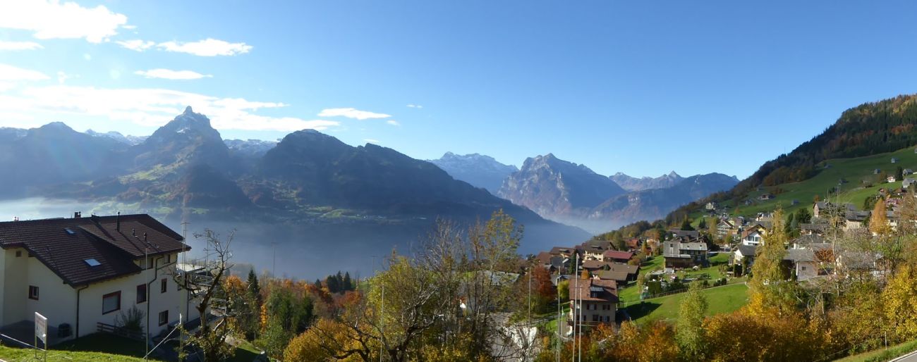 Alpenpanorama mit See und Hanglage