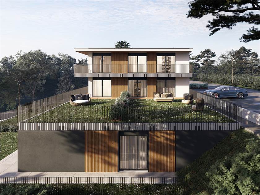 Modernes zweigeschossiges Wohnhaus mit Dachterrasse