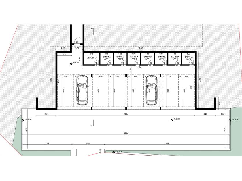 Parkplatz- und Kellergeschoss-Grundriss