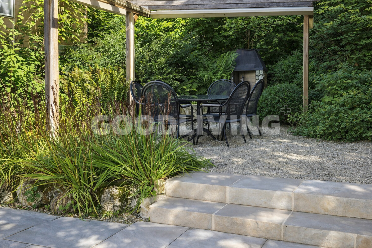 Garten-Pavillon mit Sitzgruppe
