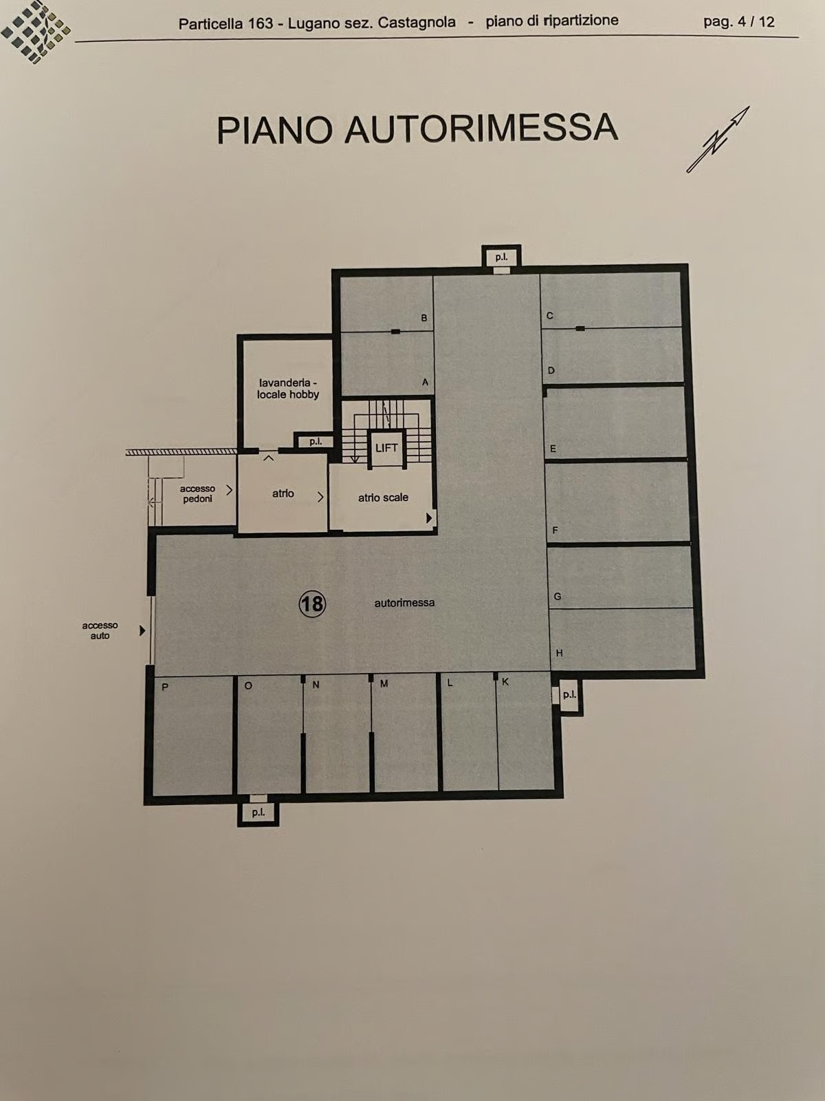 Grundriss der Garagenebene