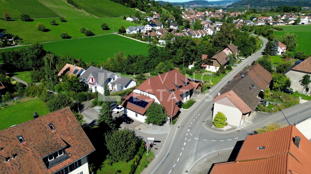 Luftaufnahme eines Wohngebiets