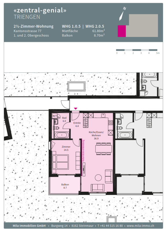 Wohnungsgrundriss mit Balkon