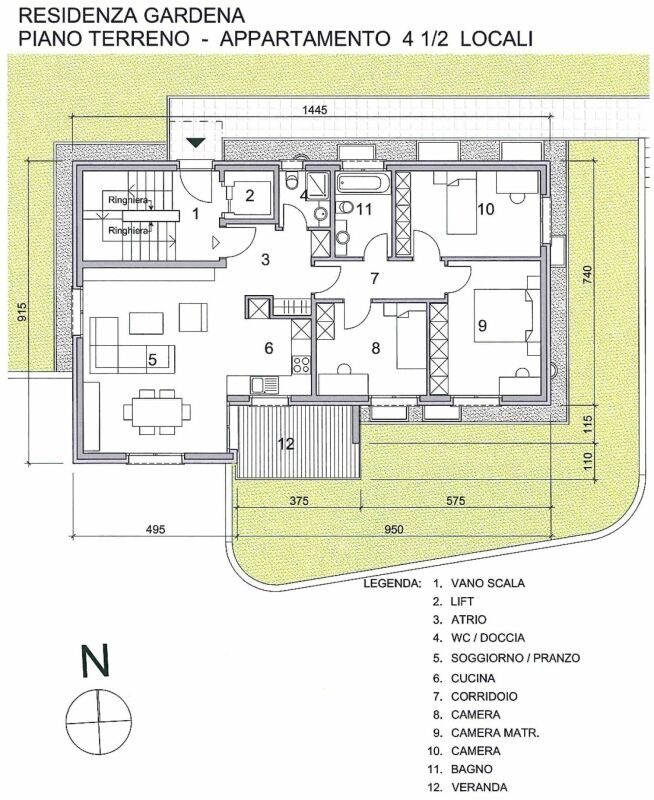 Grundriss einer 4½-Zimmer-Wohnung