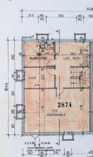Grundriss eines Keller- bzw. Technikbereichs