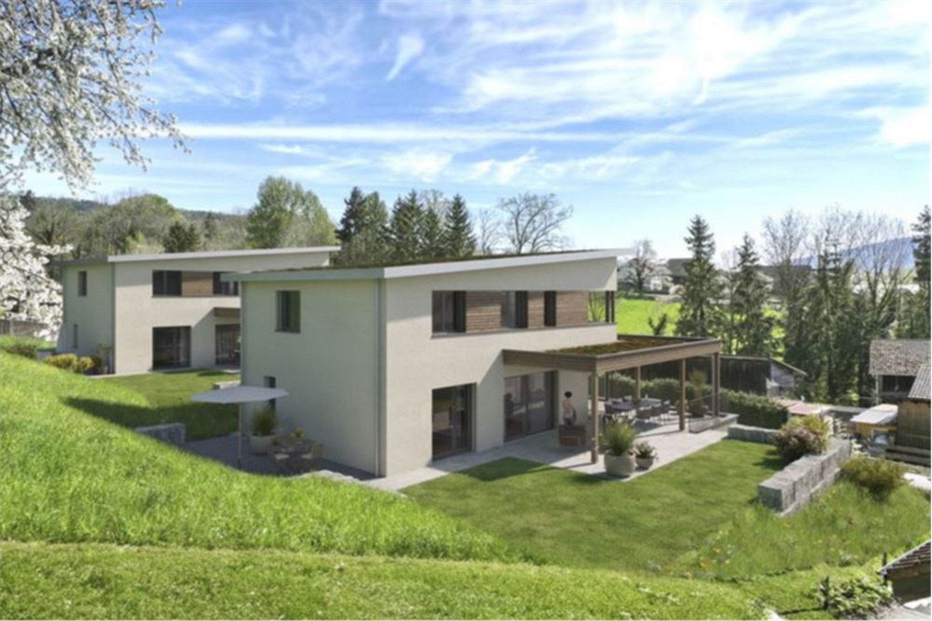 Modernes Einfamilienhaus mit Garten