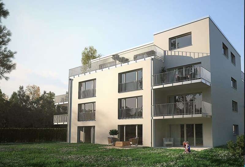 Modernes Mehrfamilienhaus mit Balkonen