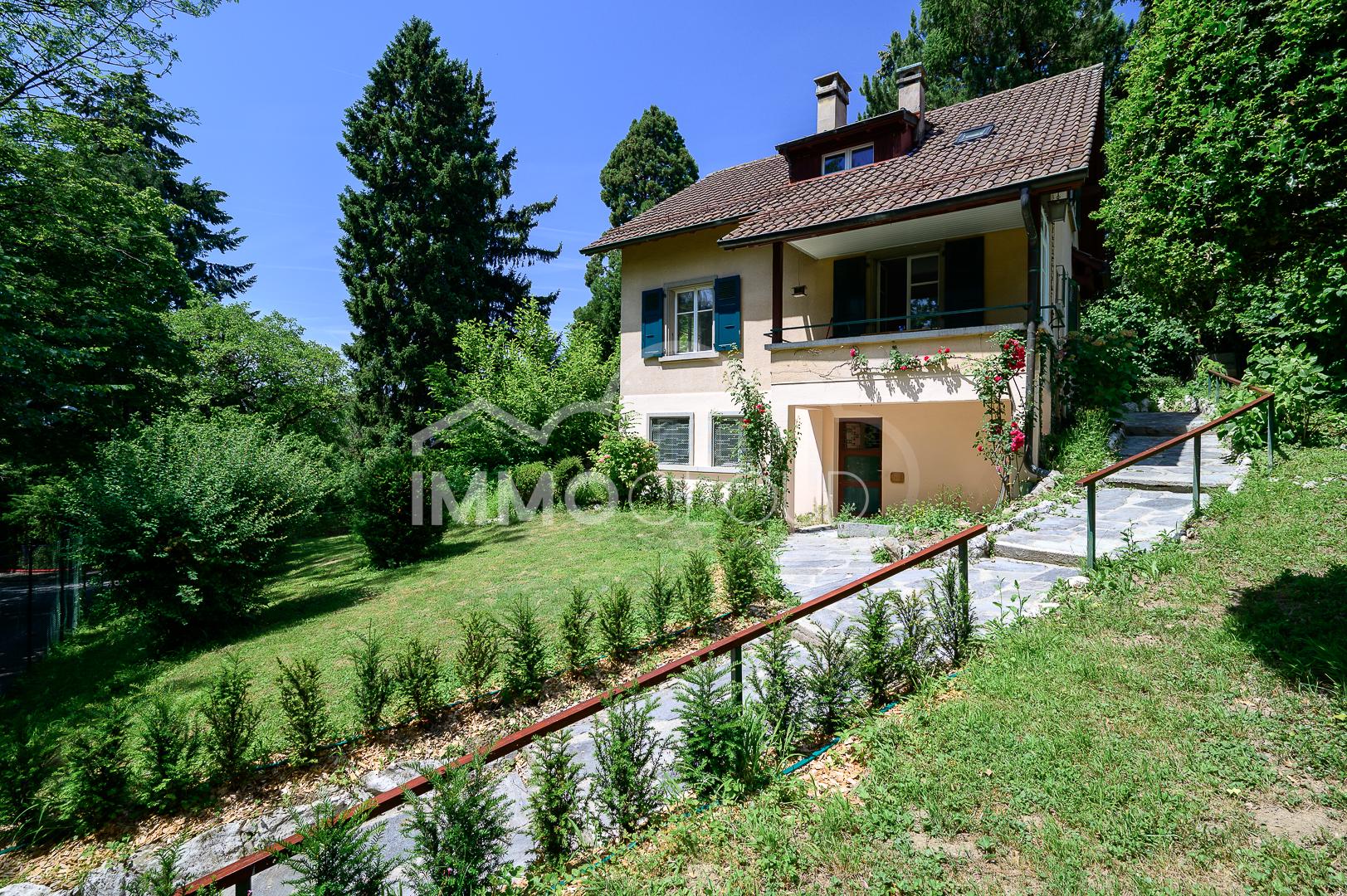 Haus in grüner Hanglage mit Garten