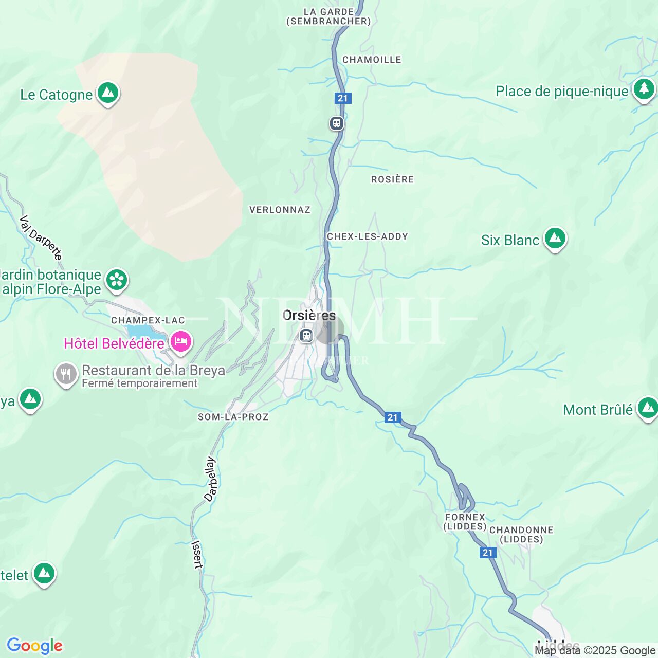 Unbekannte Kartendarstellung einer alpinen Region