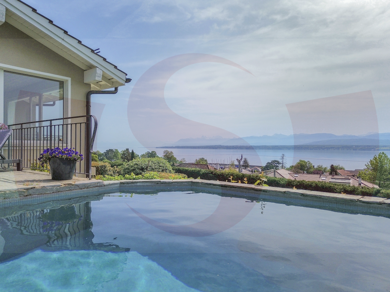 Pool mit Seeblick