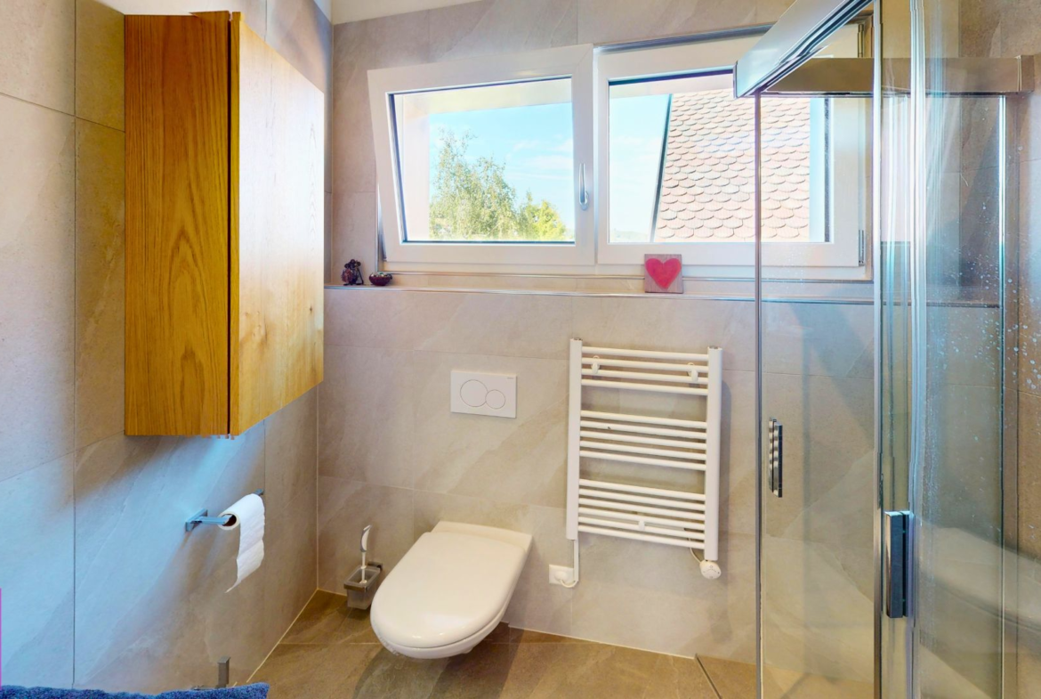 Modernes Badezimmer mit WC und Dachfenster