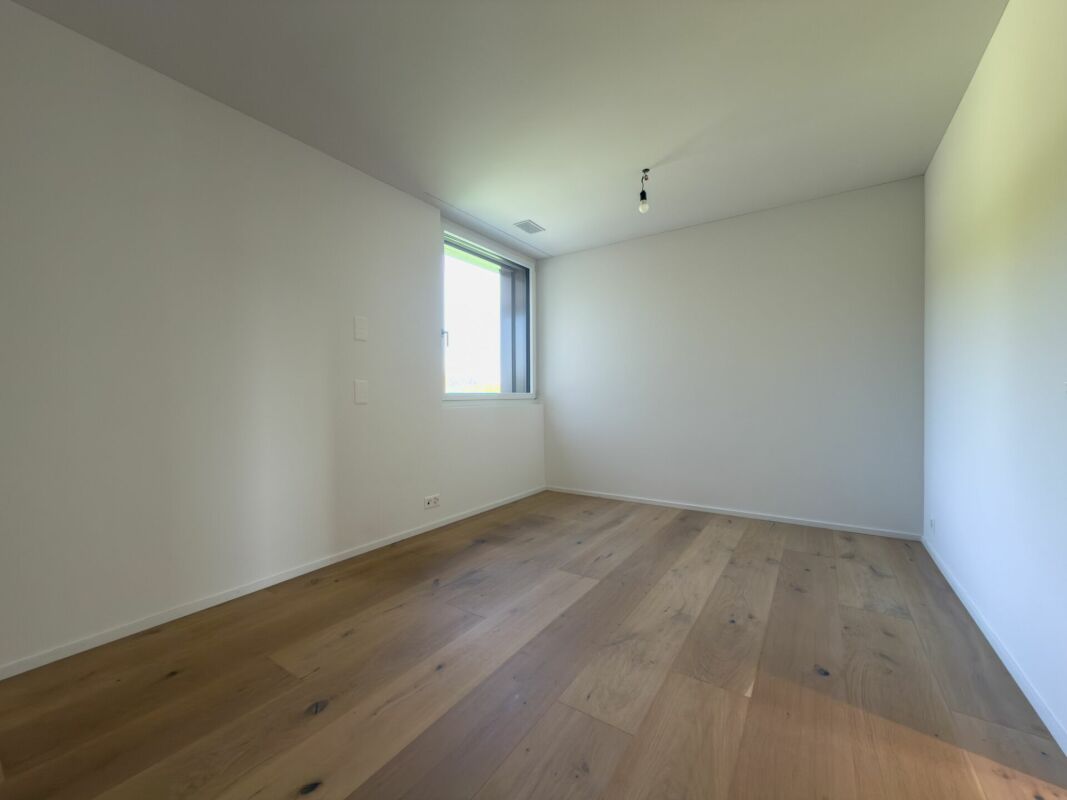 Leerer, modern renovierter Raum mit Holzboden