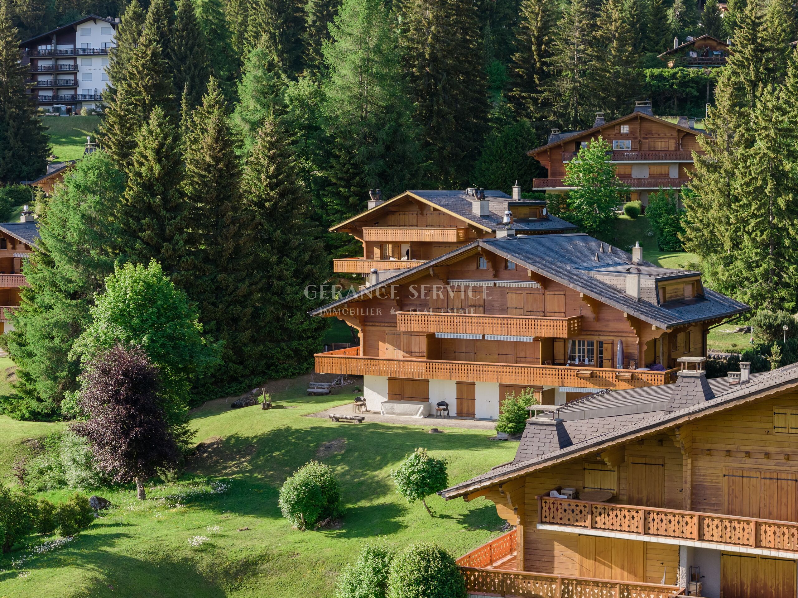 Alpine Chaletanlage in Hanglage