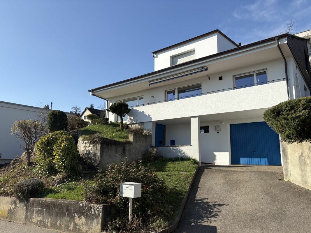 Modernes Wohnhaus mit Garage und Hanggarten