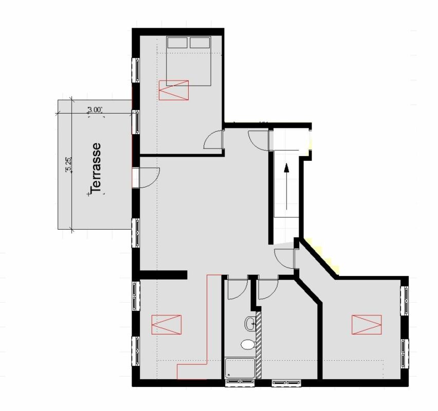Grundriss mit Terrasse
