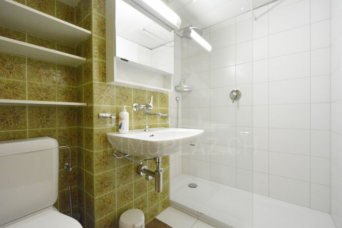 Badezimmer mit Dusche und WC