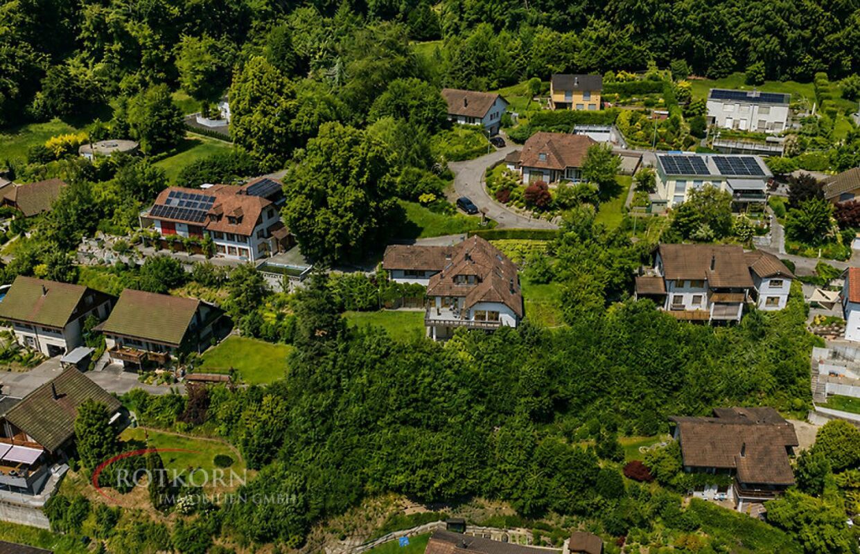Luftaufnahme eines grünen Wohngebiets mit Einfamilienhäusern