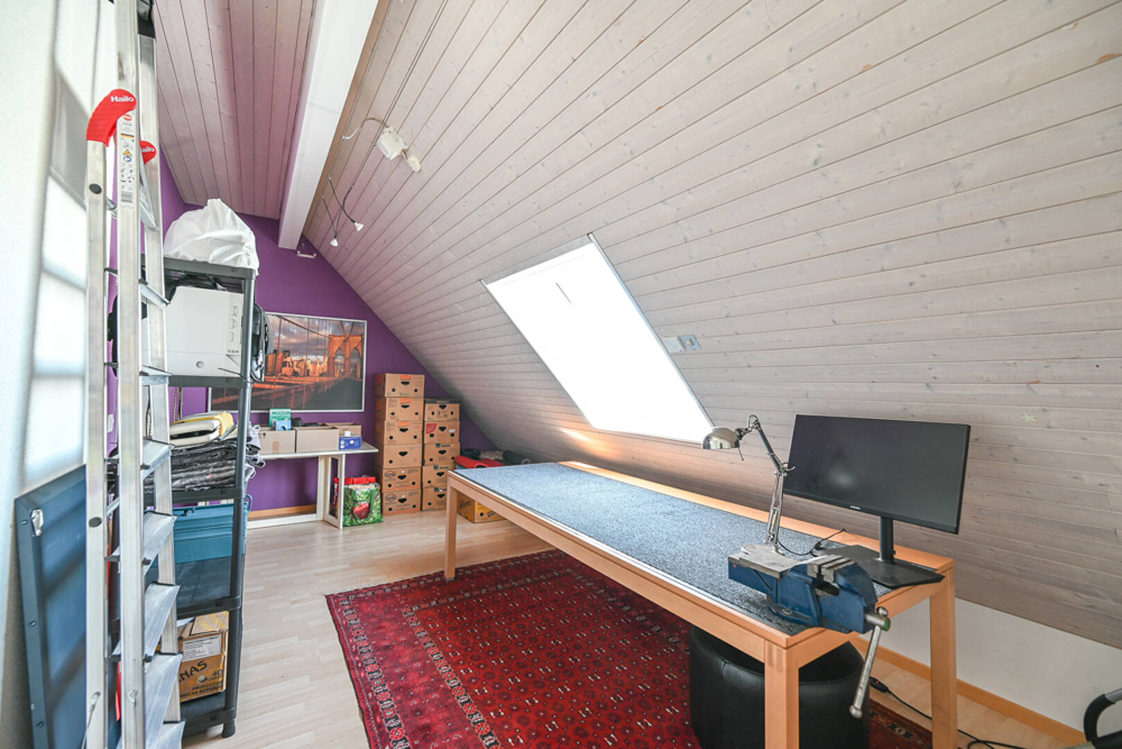 Ausgebauter Dachraum als Arbeitszimmer