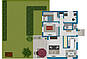 Grundriss mit farbiger Raumaufteilung