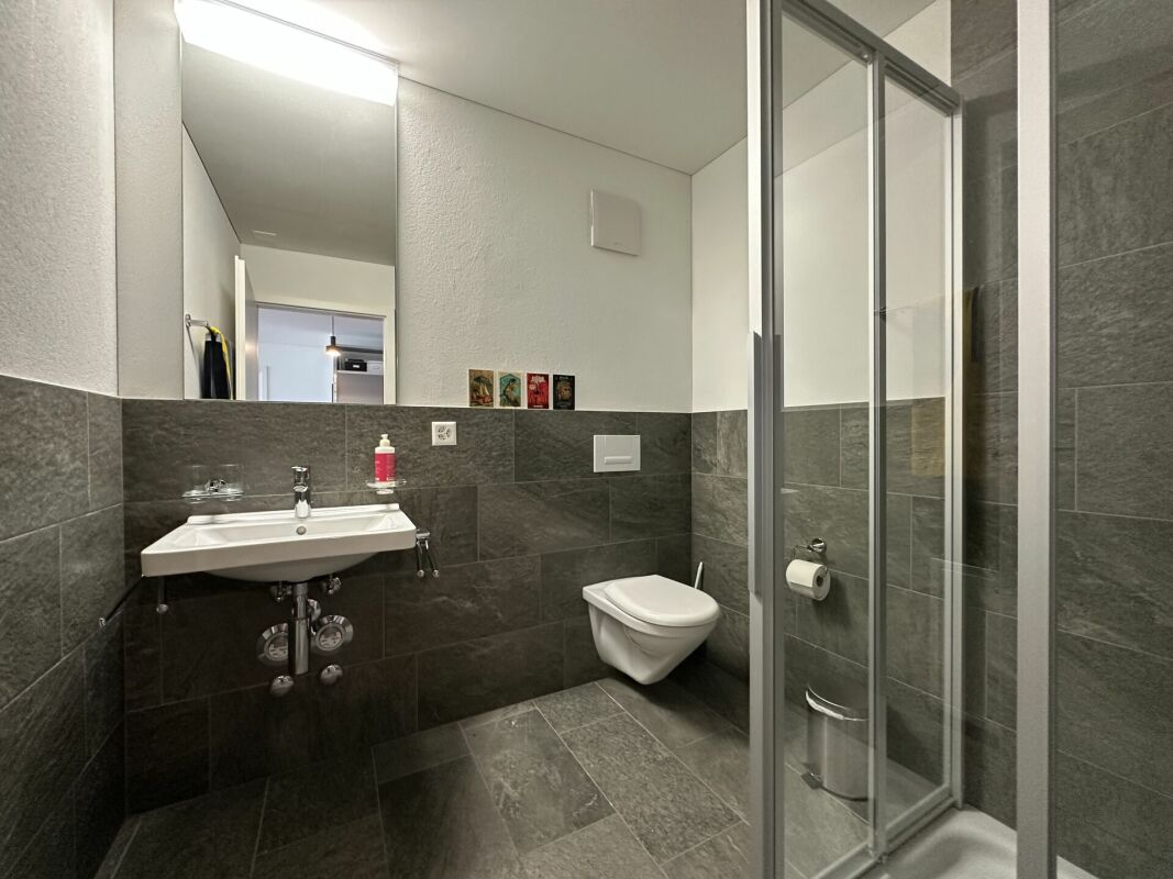 Modernes Badezimmer mit Dusche und WC