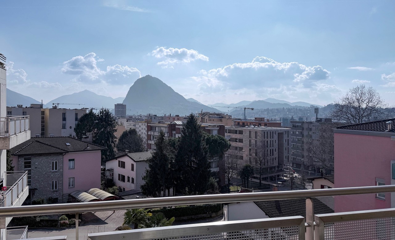 Stadt- und Bergblick vom Balkon