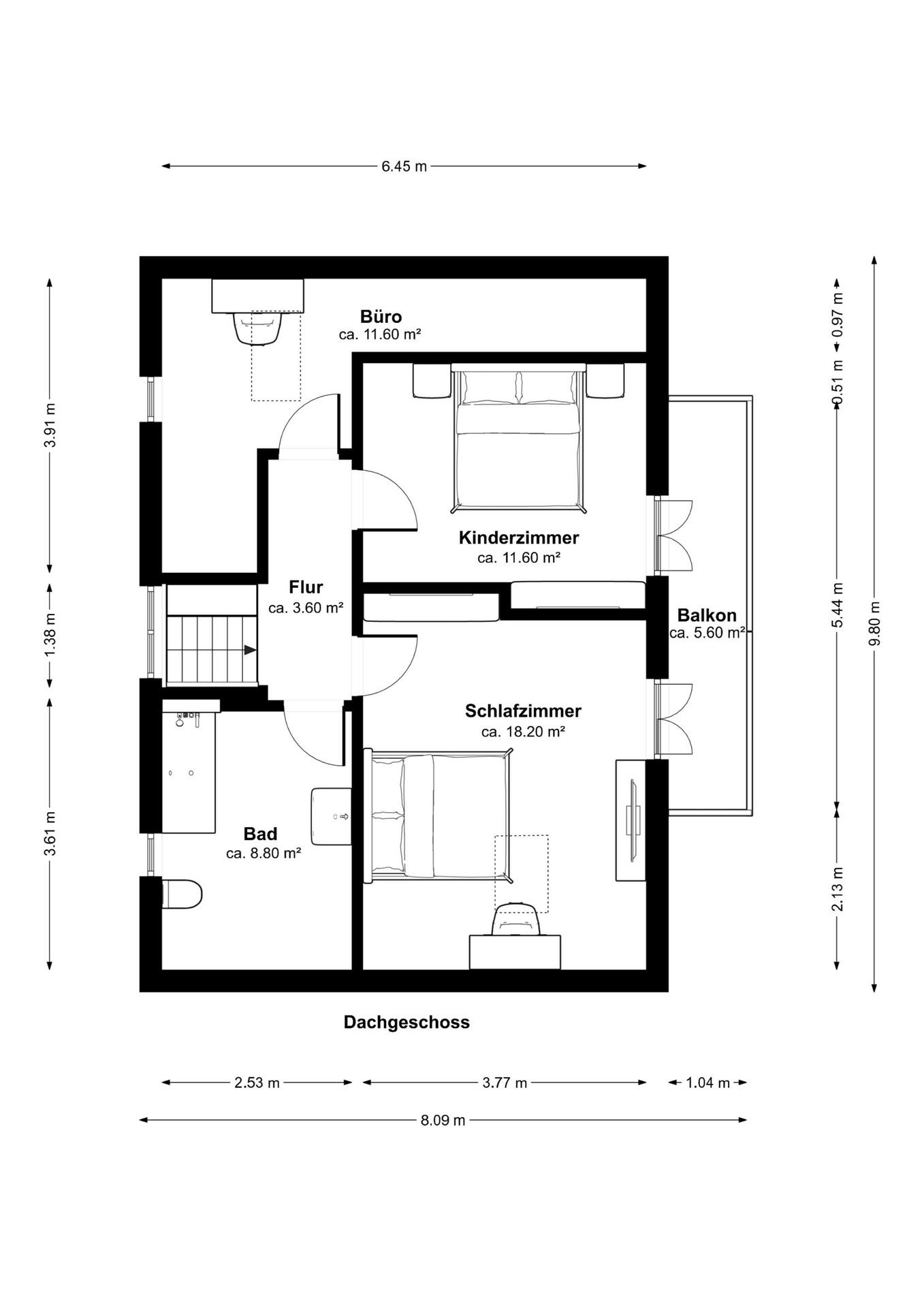 Dachgeschoss-Grundriss