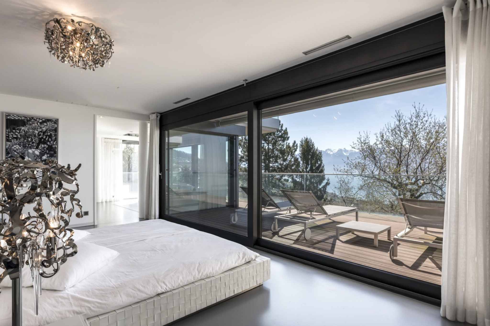 Schlafzimmer mit Panoramablick