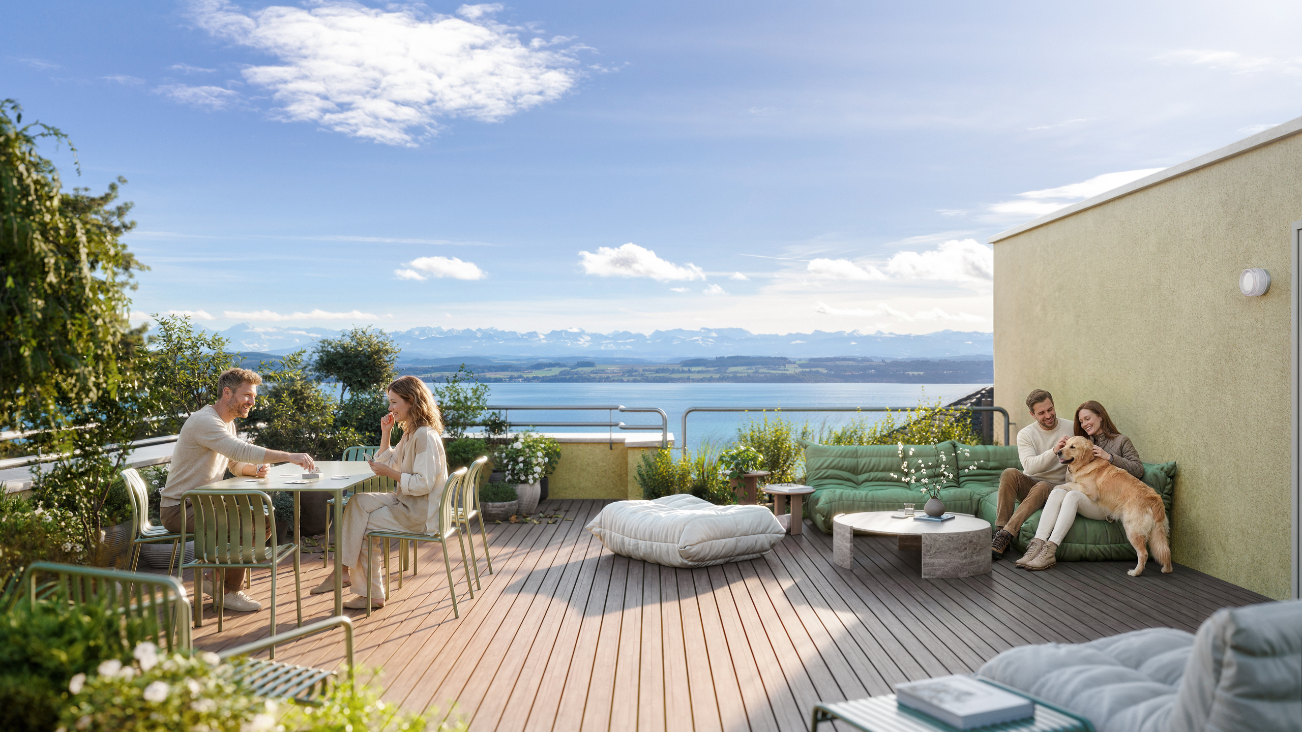 Dachterrasse mit Seeblick