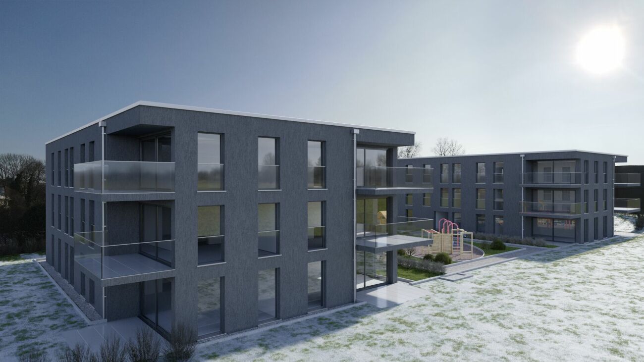 Modernes Mehrfamilienhaus mit Balkonen