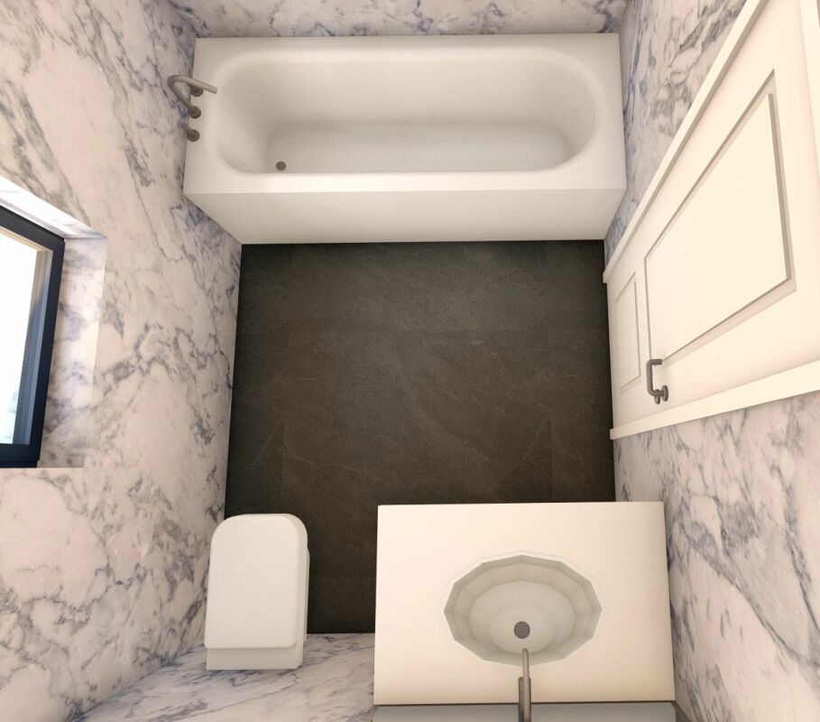 Modernes Badezimmer mit Marmoroptik