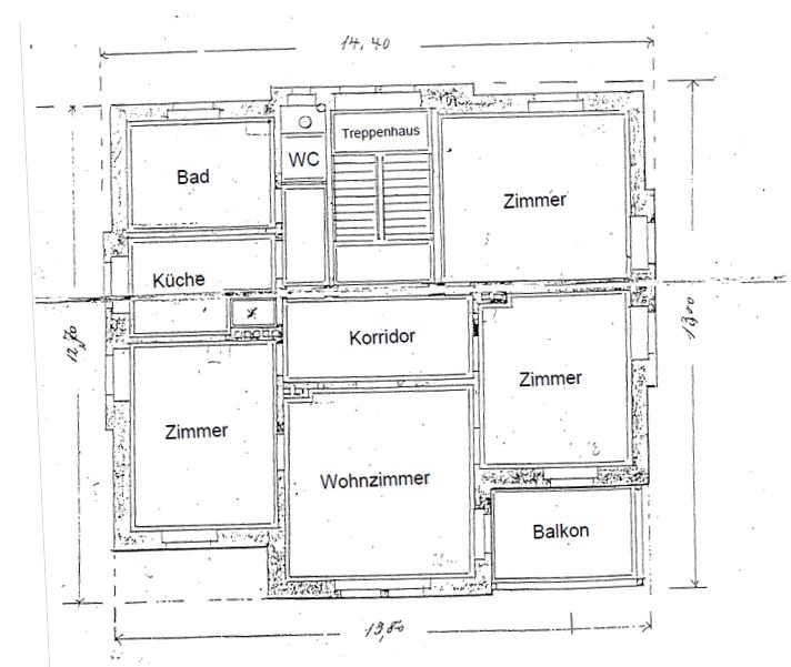 Grundriss einer Wohnung
