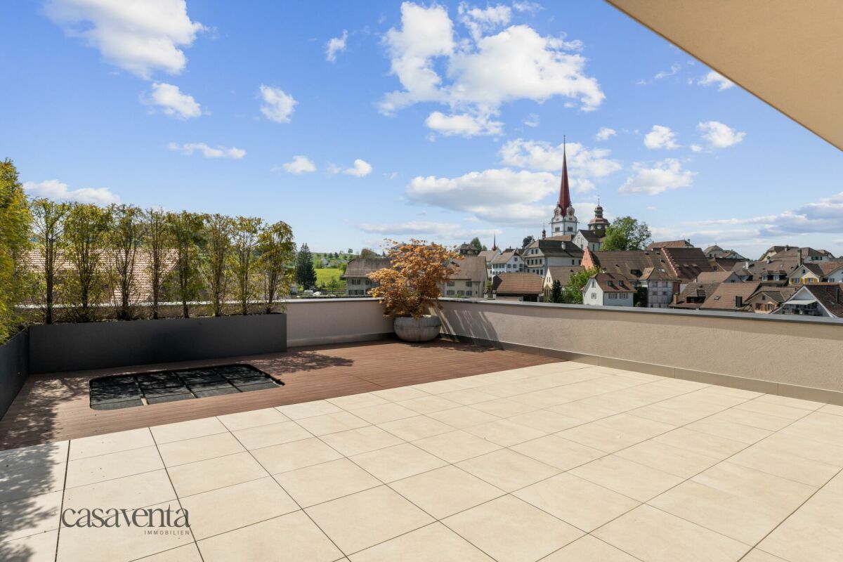 Dachterrasse mit Stadtblick