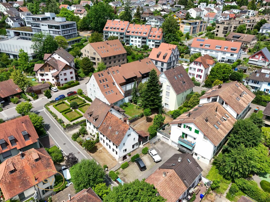 Luftaufnahme eines Wohnviertels