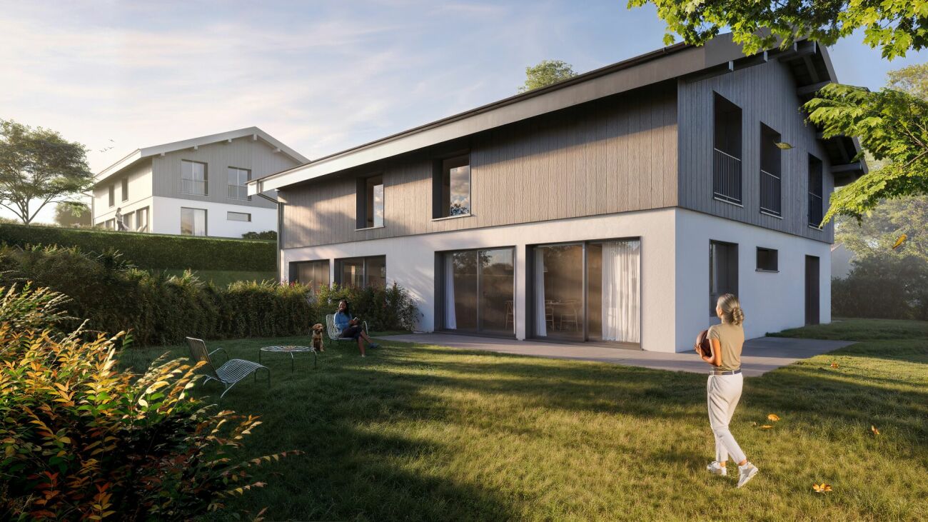 Modernes Einfamilienhaus mit Garten