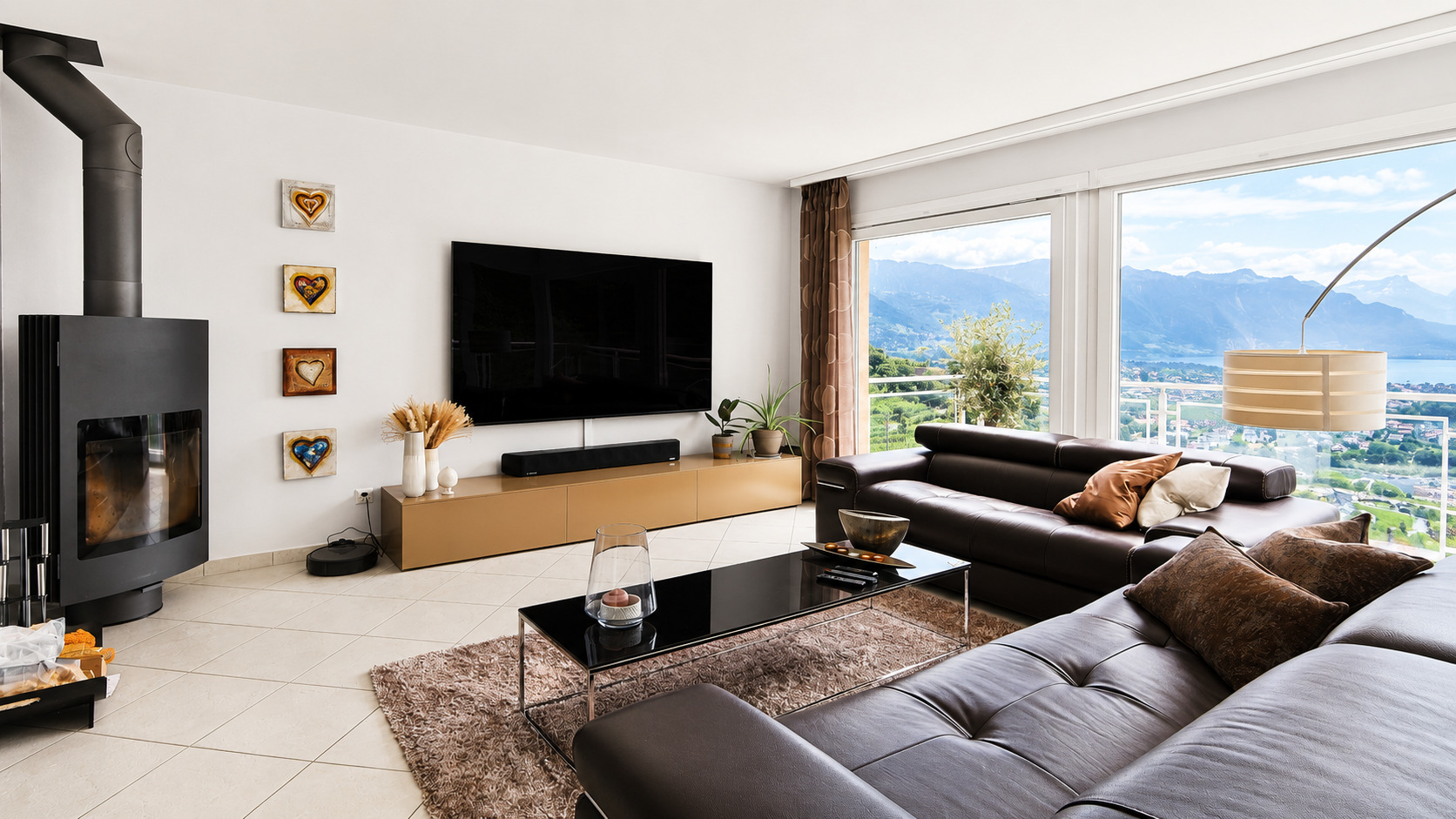 Wohnzimmer mit Panoramablick