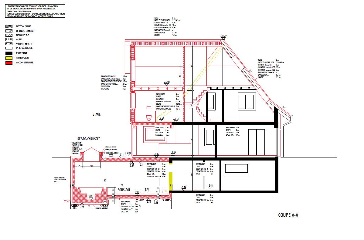 Schnittzeichnung eines Hauses
