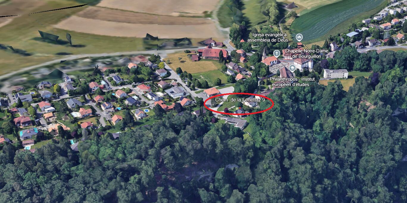 Unbekannte Luftaufnahme eines Wohngebiets