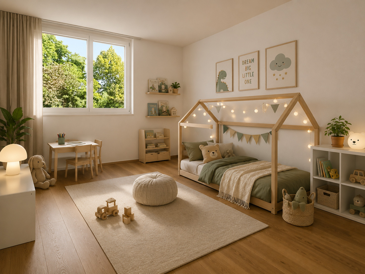 Gemütliches Kinderzimmer mit Hausbett