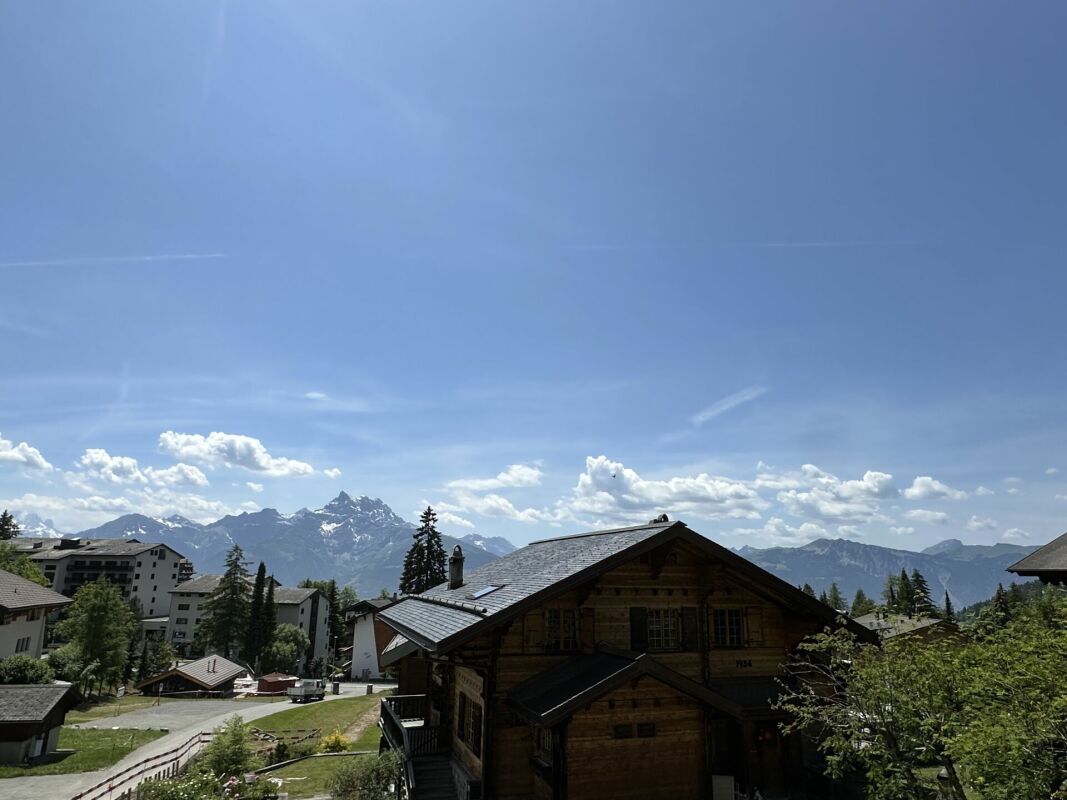 Alpen-Haus mit Bergpanorama