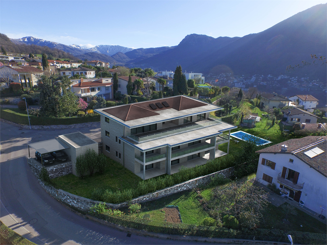 Moderne Villa mit Bergblick