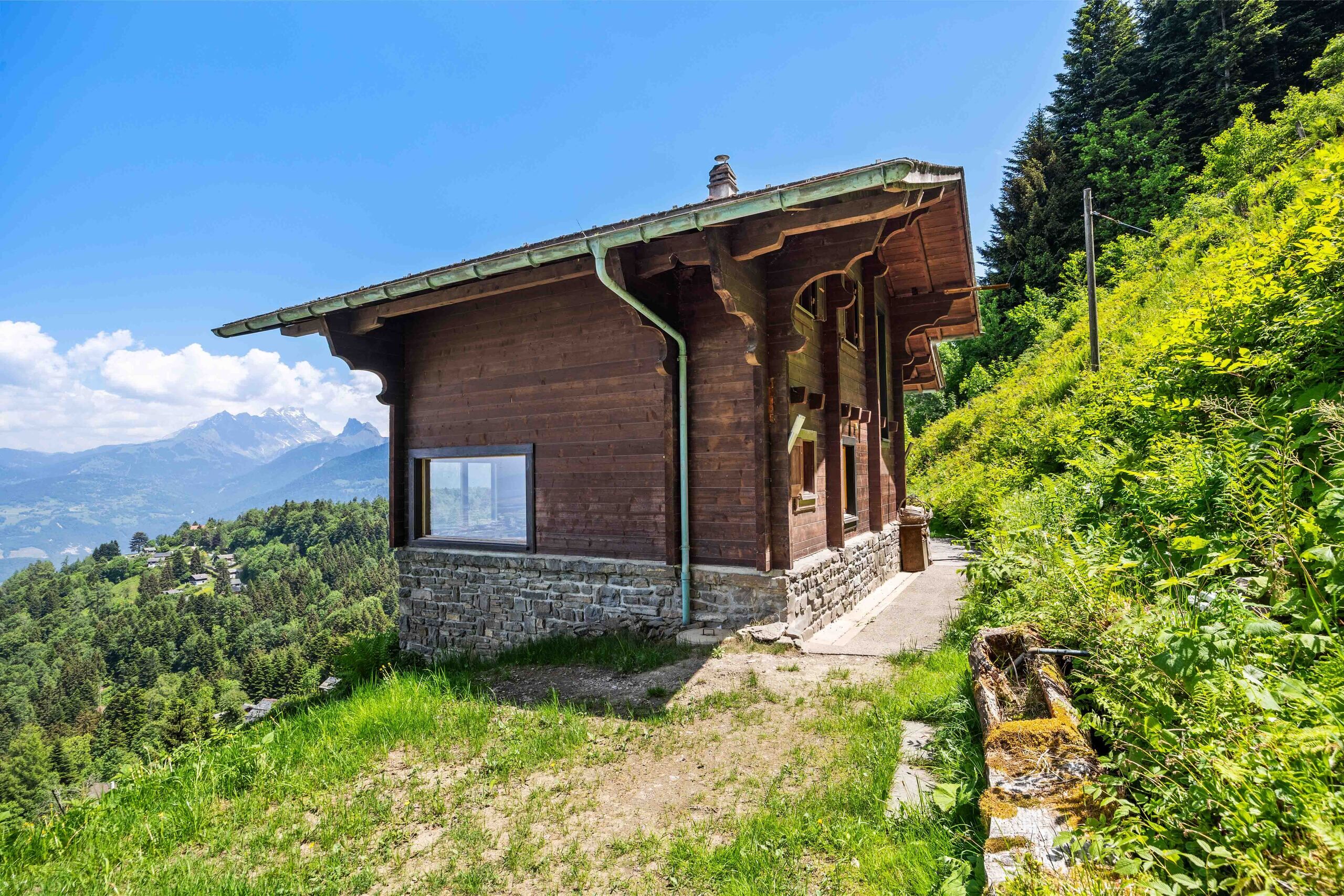 Berghütte mit Alpenblick