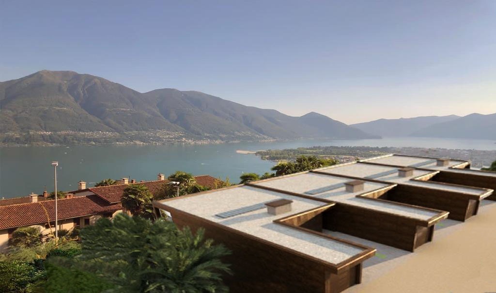 Seeblick von einer Terrasse mit Pergola/Überdachung