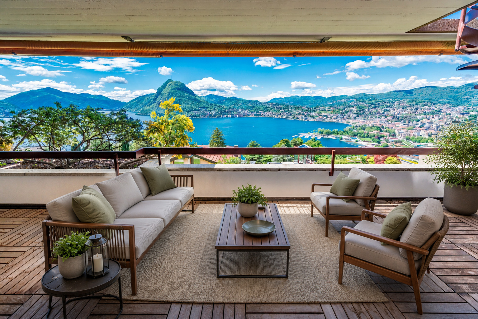 Panoramische Terrasse mit Seeblick