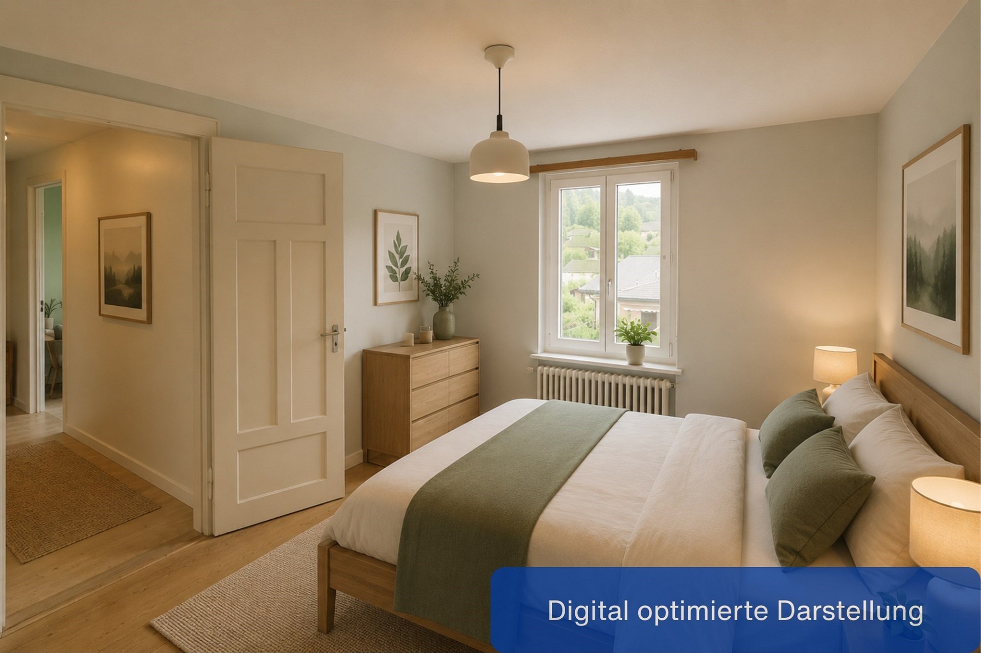 Helles Schlafzimmer im skandinavischen Stil