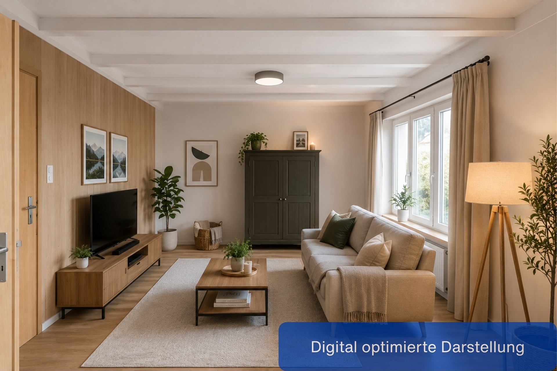 Helles, modern eingerichtetes Wohnzimmer