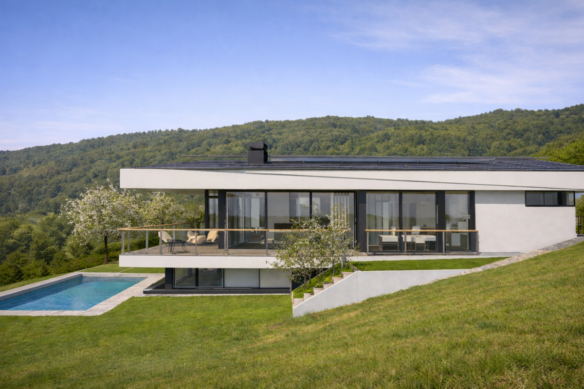 Moderne Villa mit Pool und Panoramablick