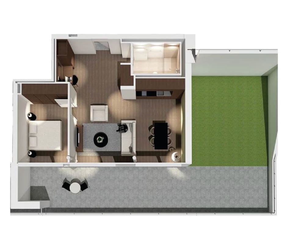 Unbekannter Grundriss mit Terrasse