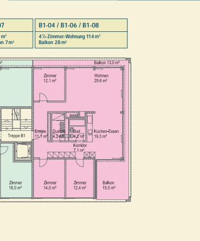 Wohnungsgrundriss mit Balkon