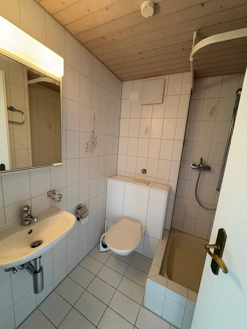 Badezimmer mit Dusche und WC